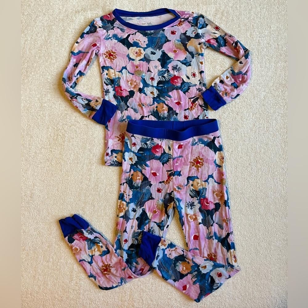 Little Sleepies Floral Kids Pajamas - Midnight Meadow